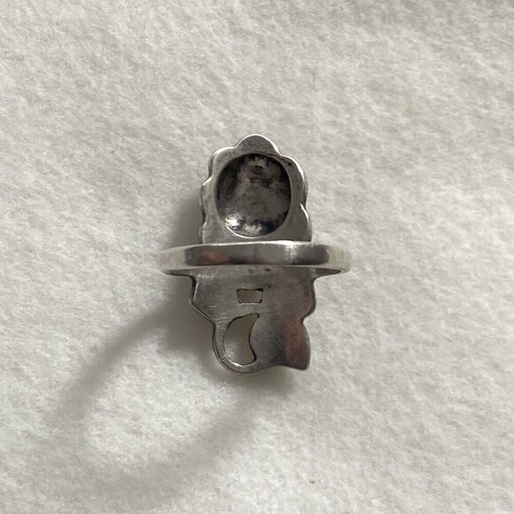 VTG Sterling Silver 925 Art Deco Style Marcasite Flower Rose Ring Sz 5.75 - Picture 5 of 16